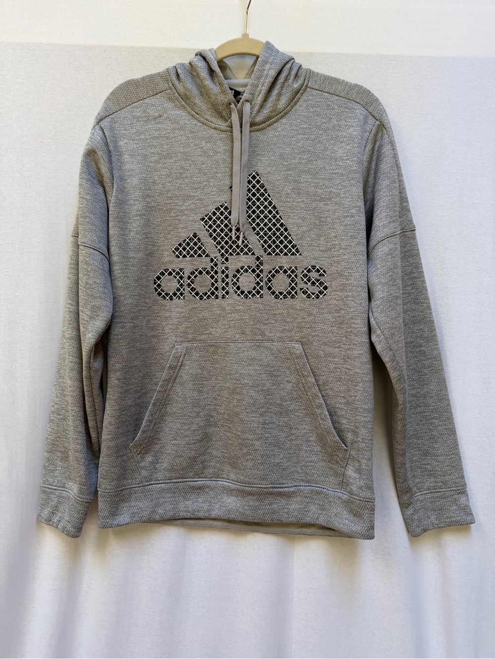 Adidas Climawear Gray Graphic Logo Pullover Hoodie Sweatshirt Men’s Med.